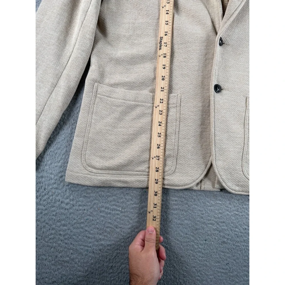 Faherty Inlet Knit Blazer Mens XL Beige Cotton Casual Sport Jacket Preppy